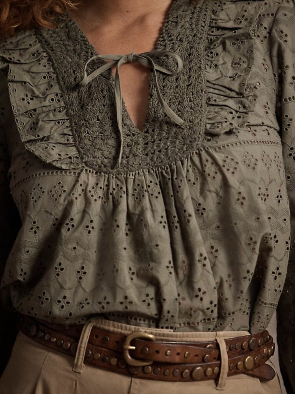 NEW RRL Ralph Lauren Eyelet Embroidered Blouse - Picture 4 of 15
